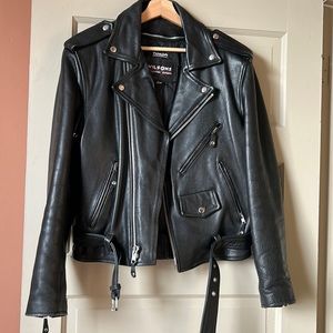 Vintage Wilson’s Leather Black Moto Jacket with Thinsulate lining - Men’s Small